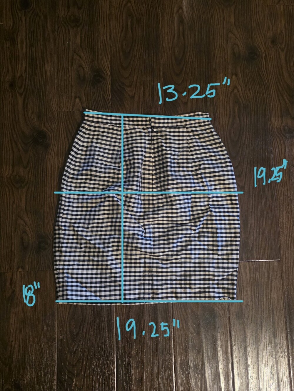Vintage Silk Black & White Gingham Silk Women’s Skirt - Picture 9 of 9